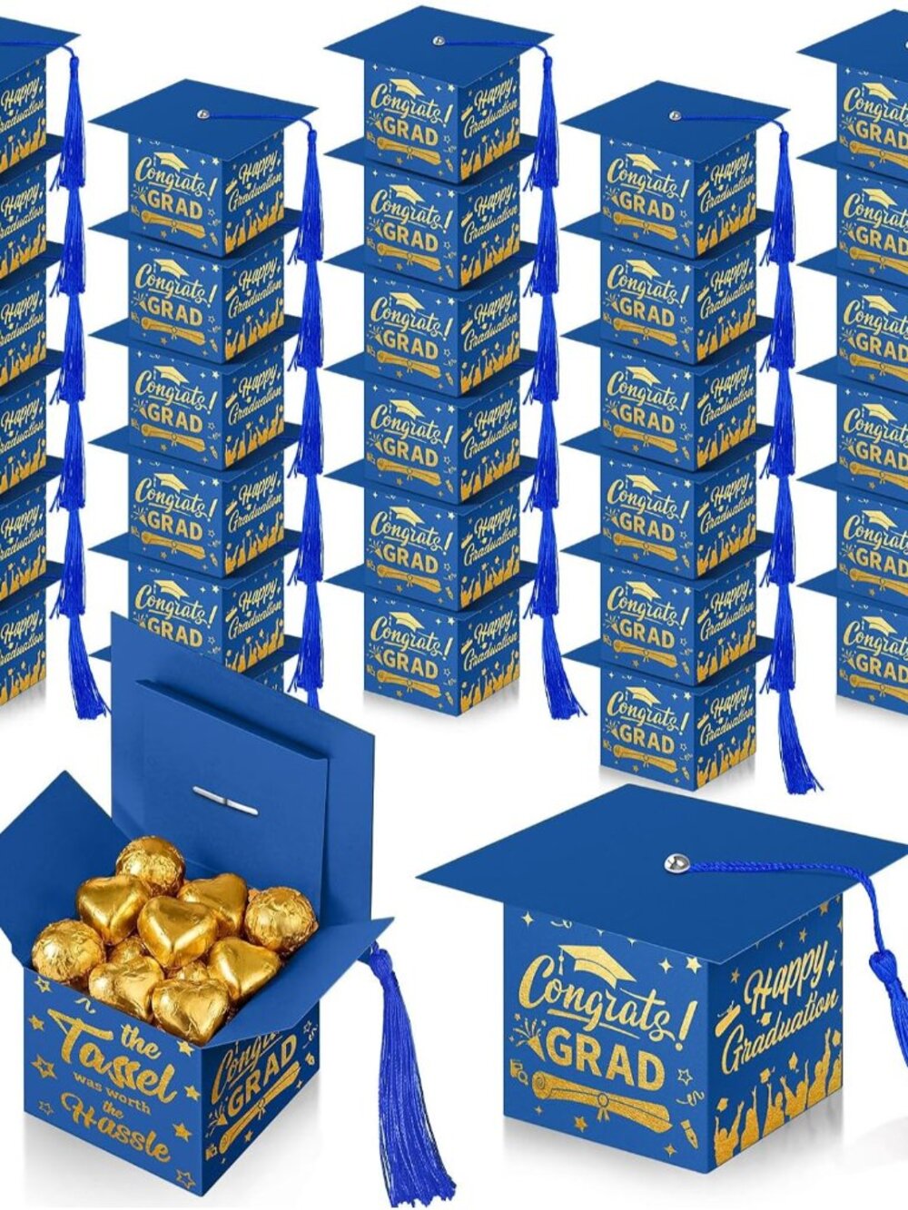 30 Pcs Graduation Cap Candy Box 2026 Graduation Decorations Party Favors Gifts G